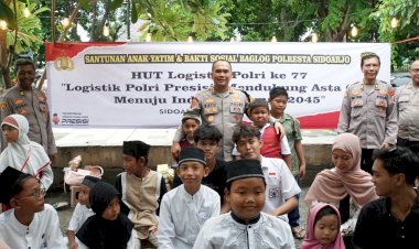 HUT-Logistik-Polri-Ke-77,-Polresta-Sidoarjo-Beri-Santunan-Anak-Yatim-dan-Baksos